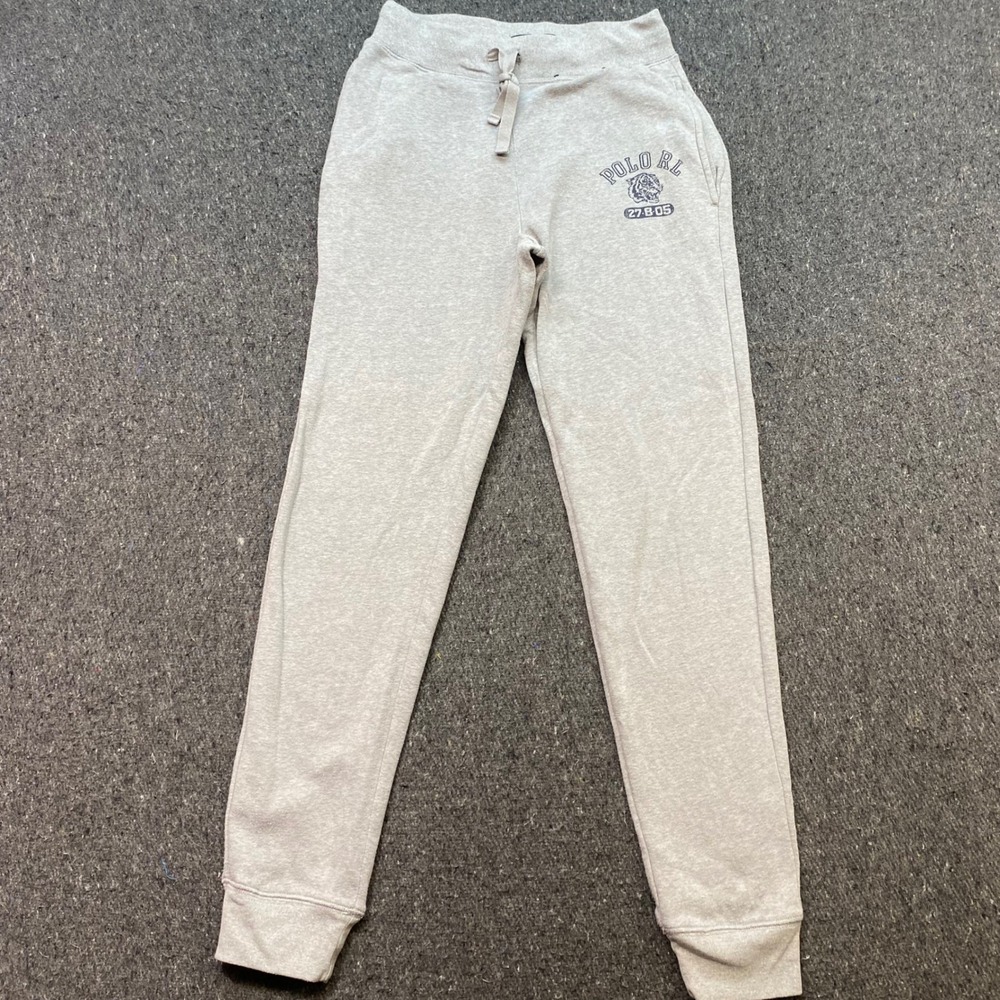 Polo Ralph Lauren Joggers Sz S Mens Gray Collegiate Tiger Logo Lounge Sweatpants